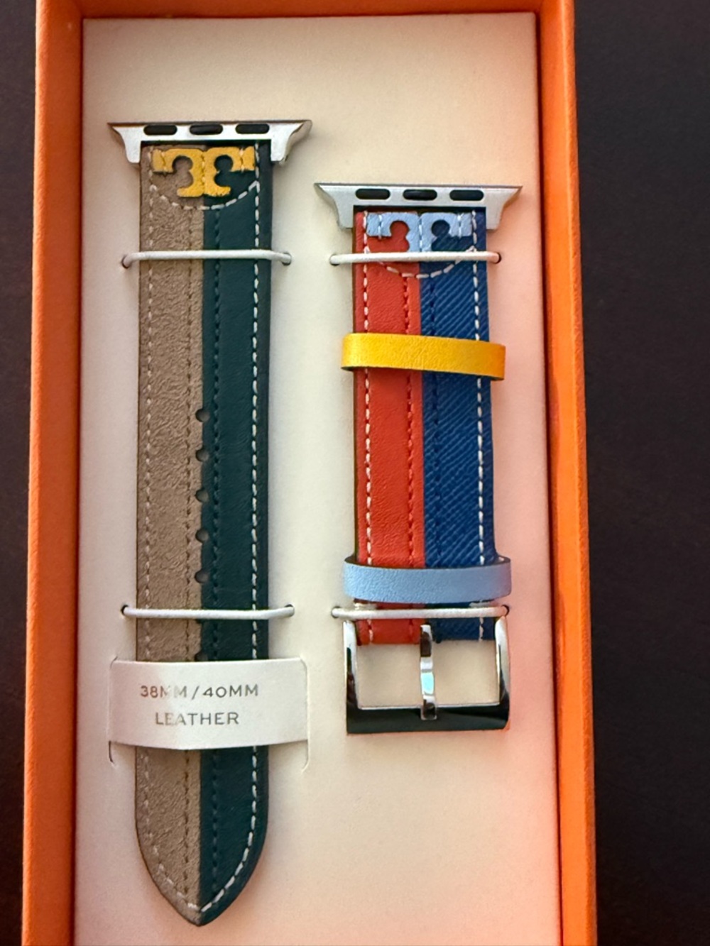 Tory Burch Colorblock Leather Apple Watch Strap - Multi-Color